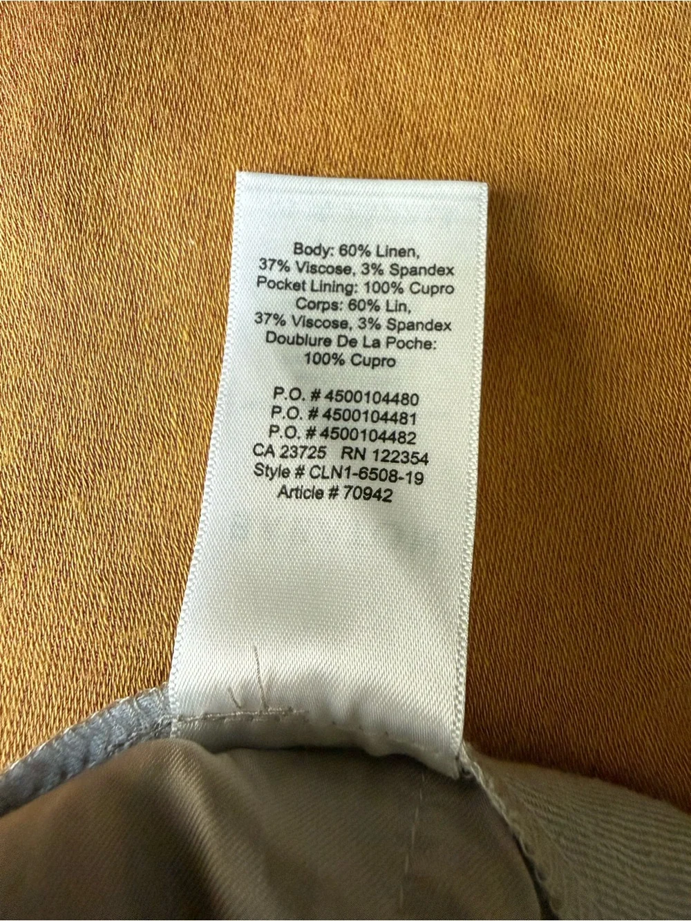 Babaton Light Beige Women's Linen-Blend Straight Chinos